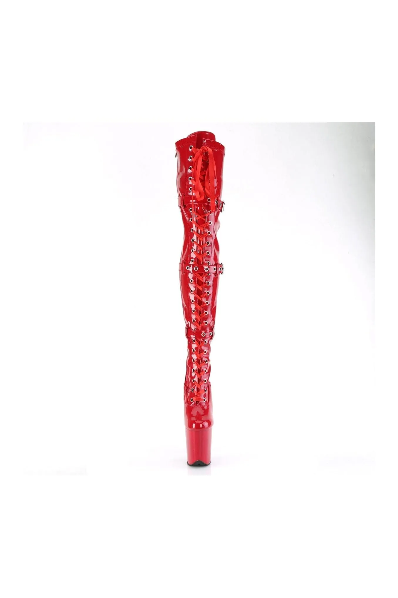 FLAMINGO-3028 Red Patent Thigh Boot