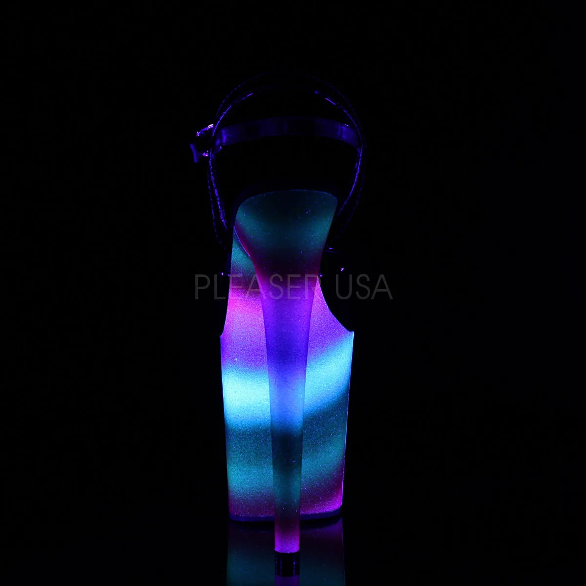 FLAMINGO-809WR  Black Patent/Rainbow Glitter