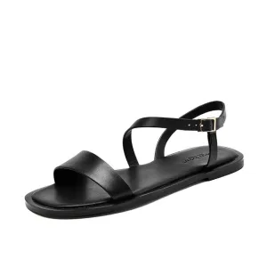 Flat Sandals Women Genuine Calf Leather Gladiator Lady Summer Strap Casual Shoes for Female Handmade