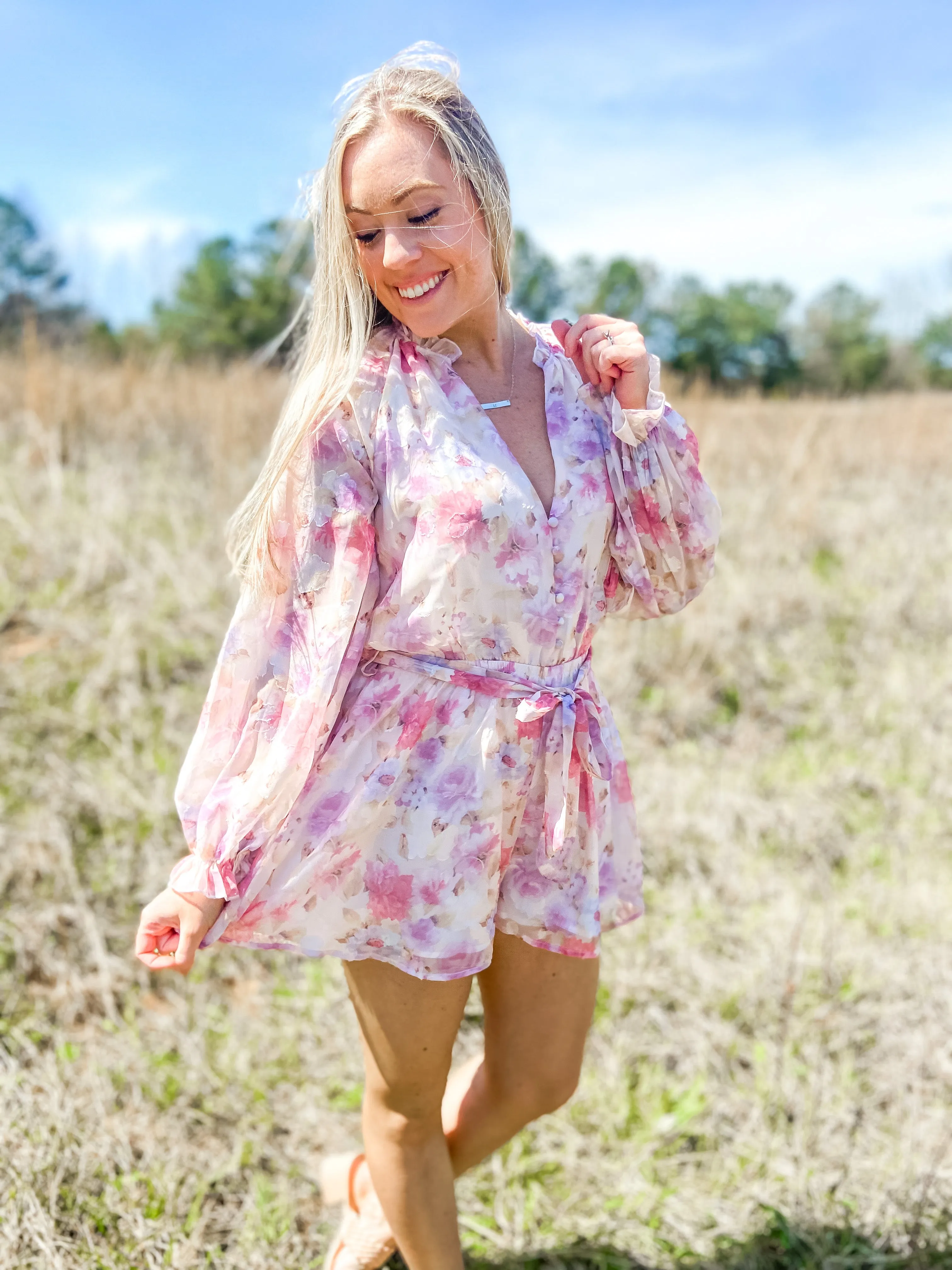 Floral Chiffon Print Romper