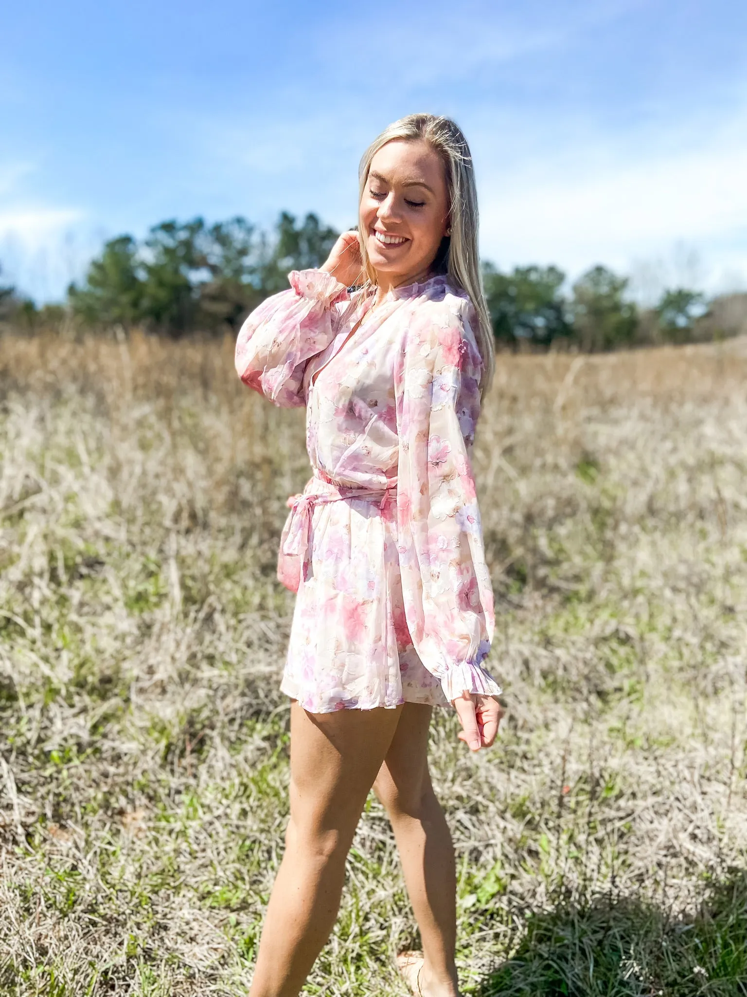 Floral Chiffon Print Romper