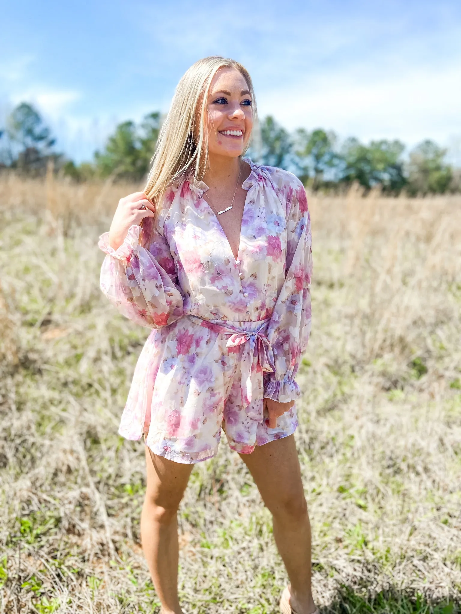 Floral Chiffon Print Romper