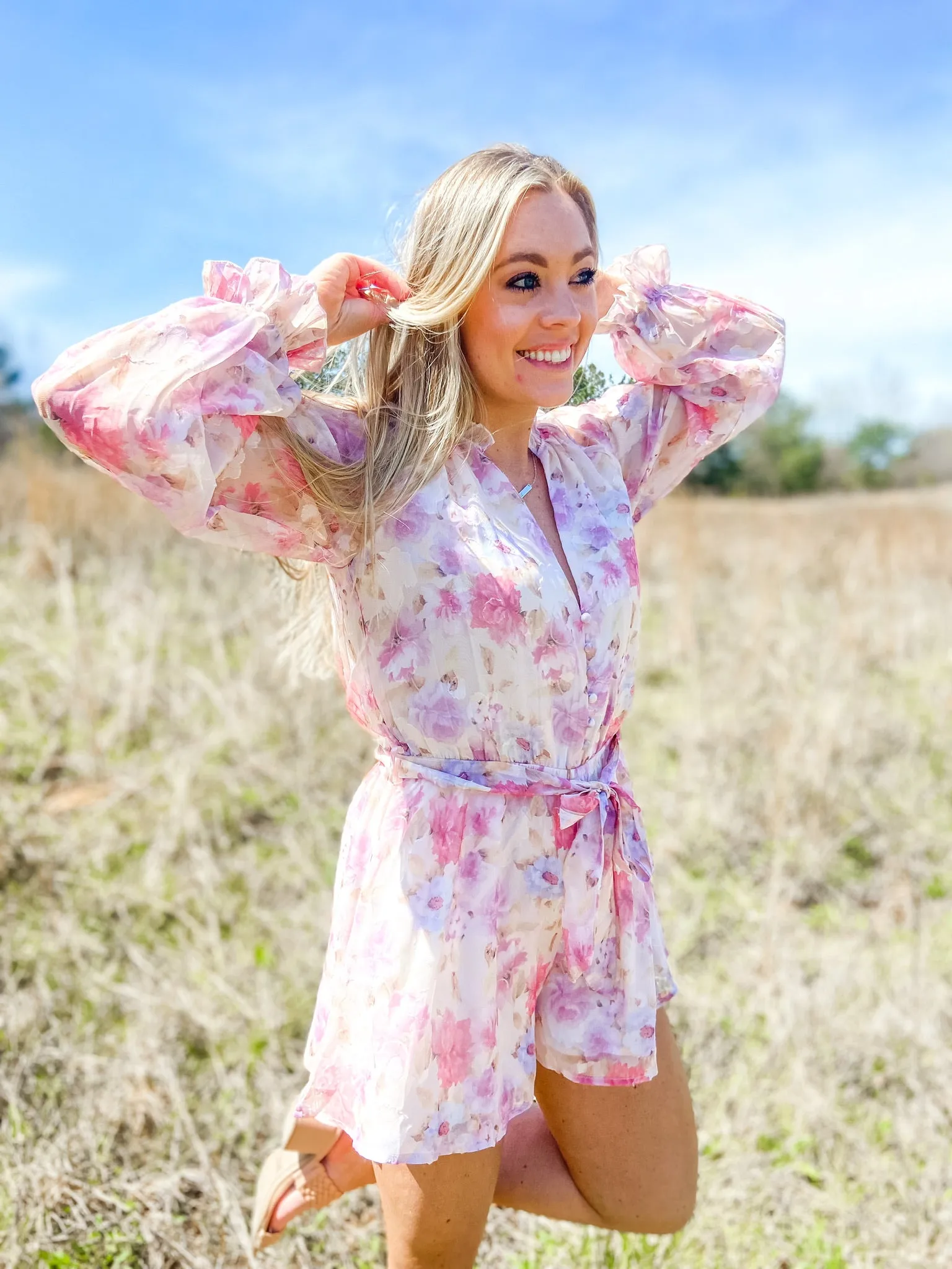 Floral Chiffon Print Romper