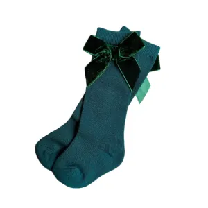 Forest Knee High Bow Socks - 18 - 36 months