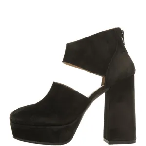 Free People Luxor Black Suede Platform Heels Black