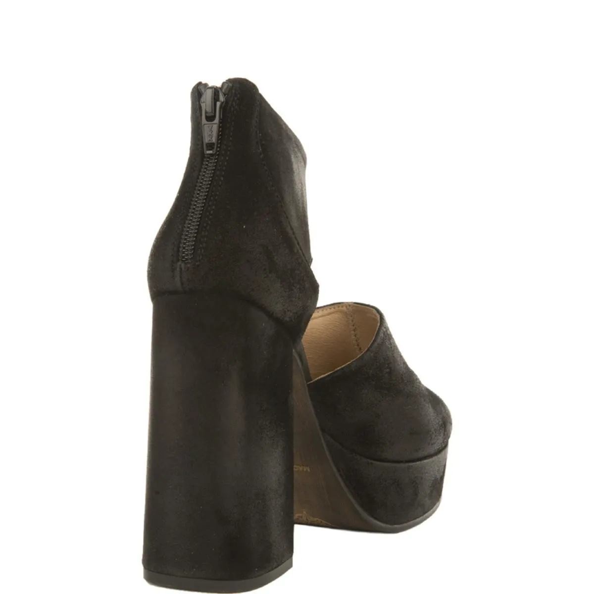 Free People Luxor Black Suede Platform Heels Black