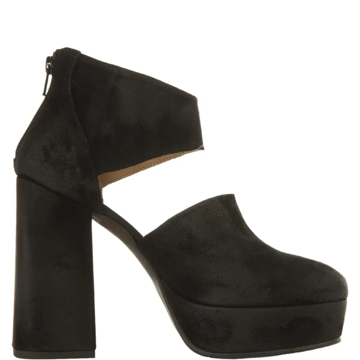 Free People Luxor Black Suede Platform Heels Black