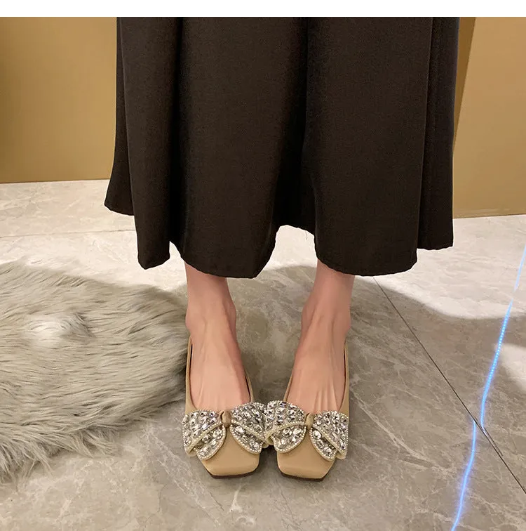 French Style Women's Shoes Soft Sole Soft Surface Low Heel Flat Shoes