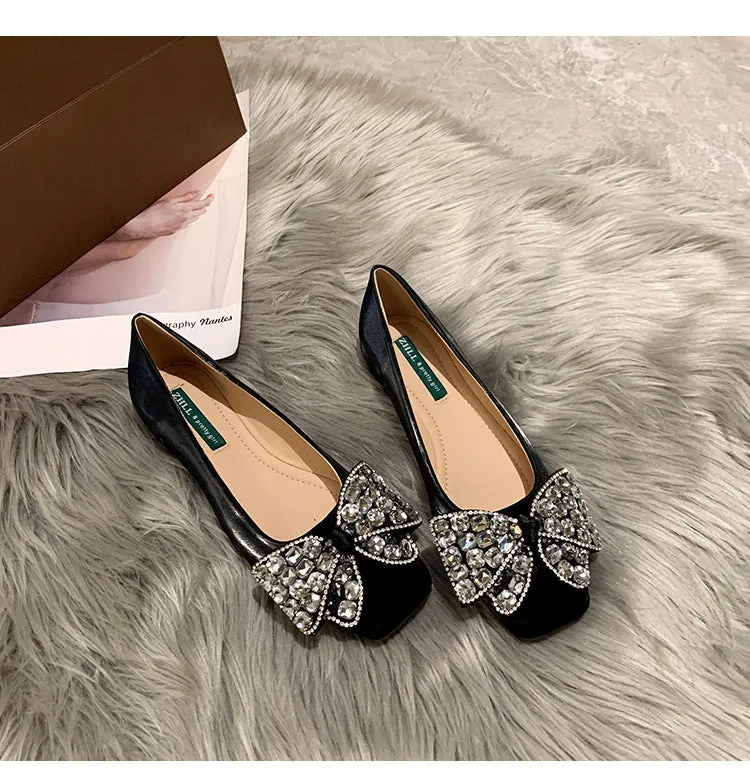 French Style Women's Shoes Soft Sole Soft Surface Low Heel Flat Shoes