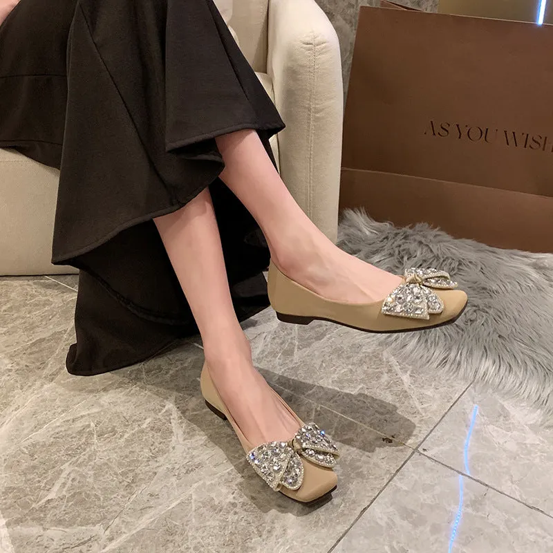 French Style Women's Shoes Soft Sole Soft Surface Low Heel Flat Shoes
