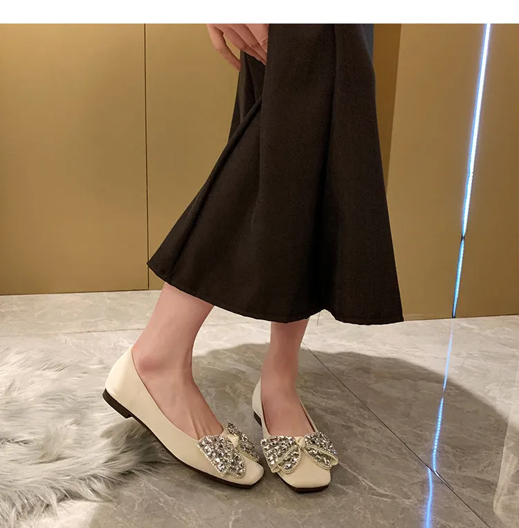 French Style Women's Shoes Soft Sole Soft Surface Low Heel Flat Shoes