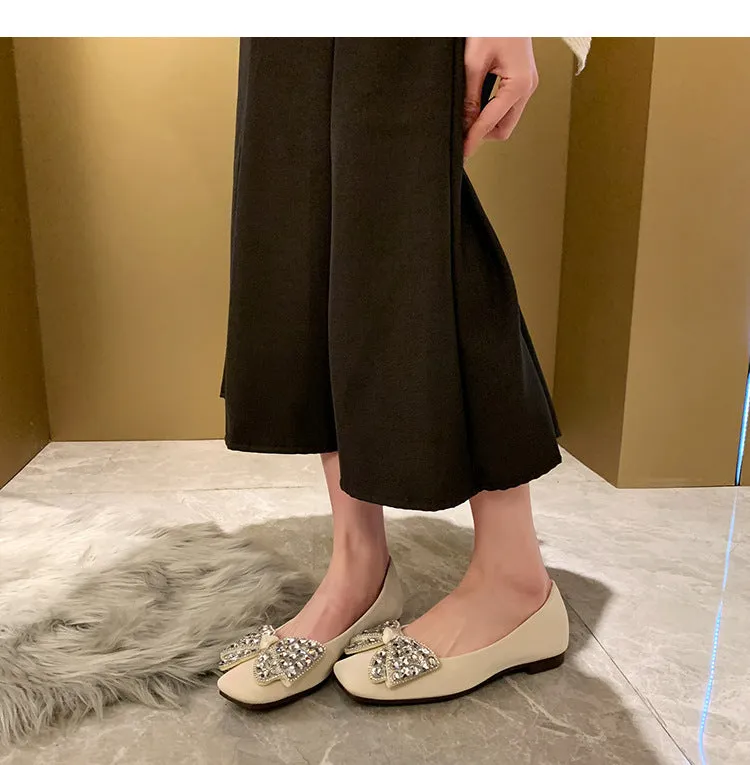 French Style Women's Shoes Soft Sole Soft Surface Low Heel Flat Shoes
