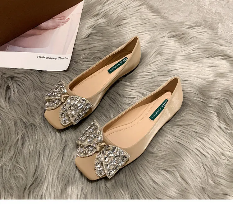 French Style Women's Shoes Soft Sole Soft Surface Low Heel Flat Shoes