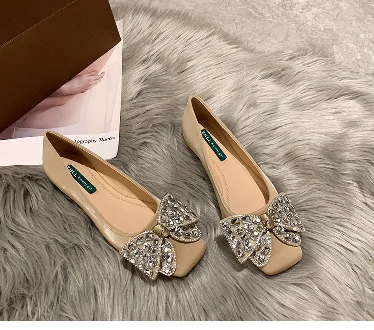 French Style Women's Shoes Soft Sole Soft Surface Low Heel Flat Shoes