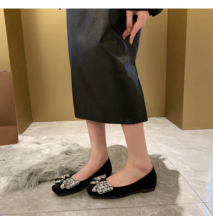 French Style Women's Shoes Soft Sole Soft Surface Low Heel Flat Shoes