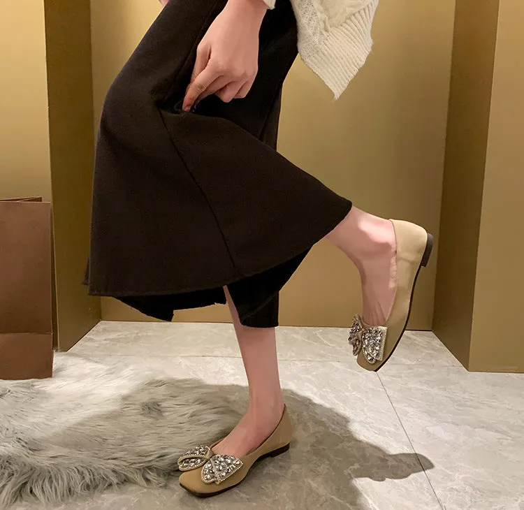 French Style Women's Shoes Soft Sole Soft Surface Low Heel Flat Shoes