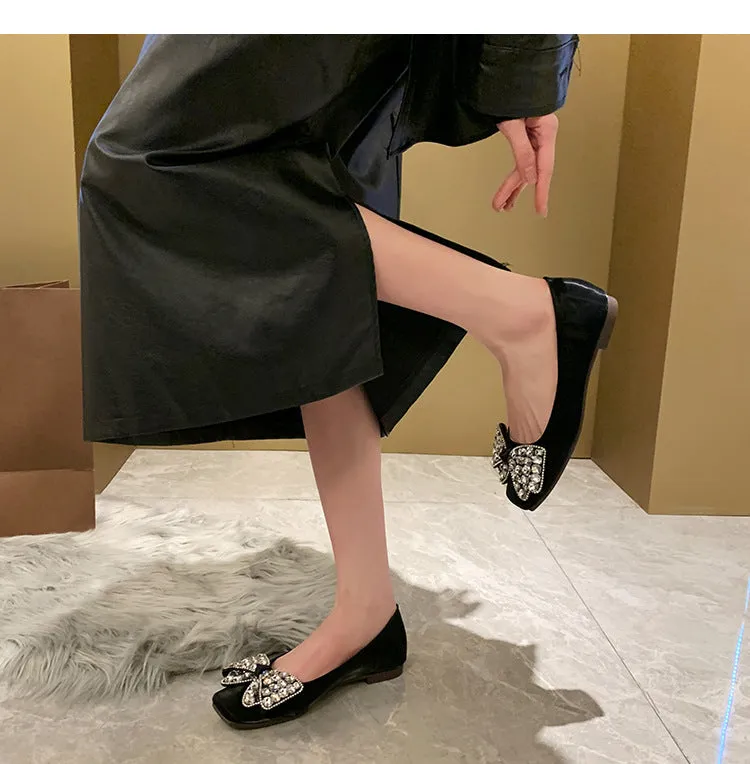 French Style Women's Shoes Soft Sole Soft Surface Low Heel Flat Shoes
