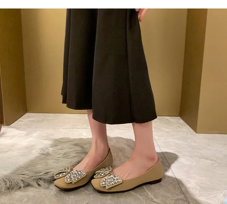 French Style Women's Shoes Soft Sole Soft Surface Low Heel Flat Shoes