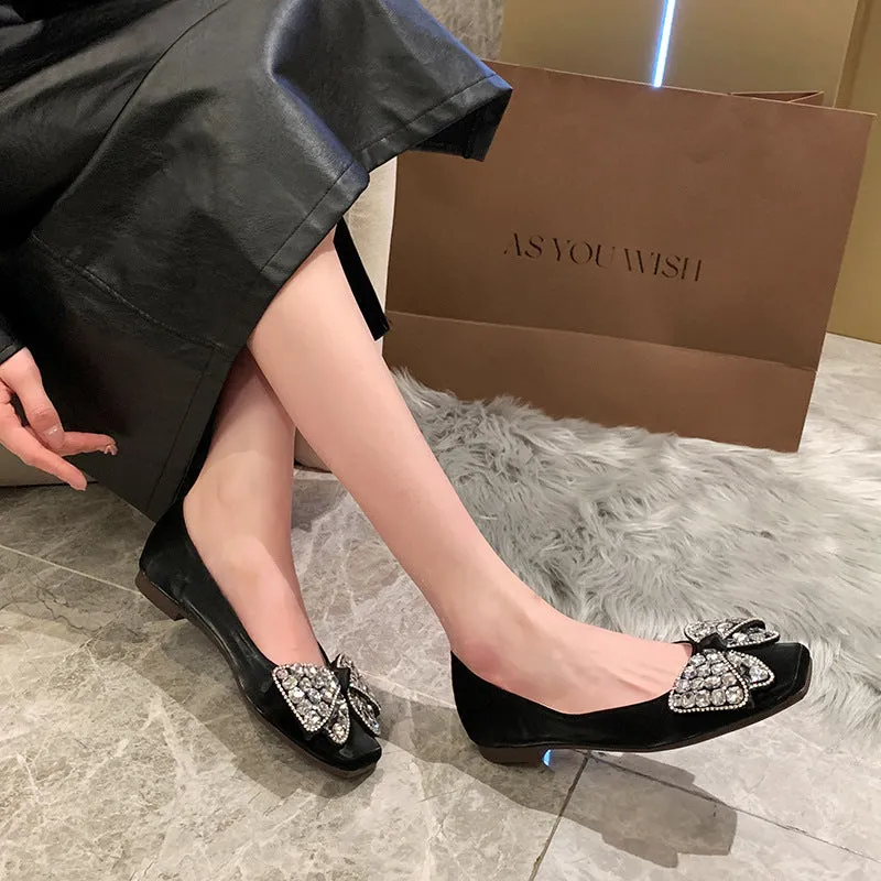 French Style Women's Shoes Soft Sole Soft Surface Low Heel Flat Shoes