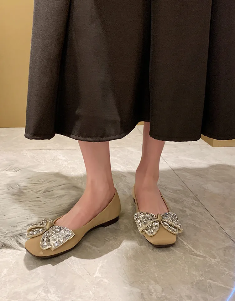 French Style Women's Shoes Soft Sole Soft Surface Low Heel Flat Shoes
