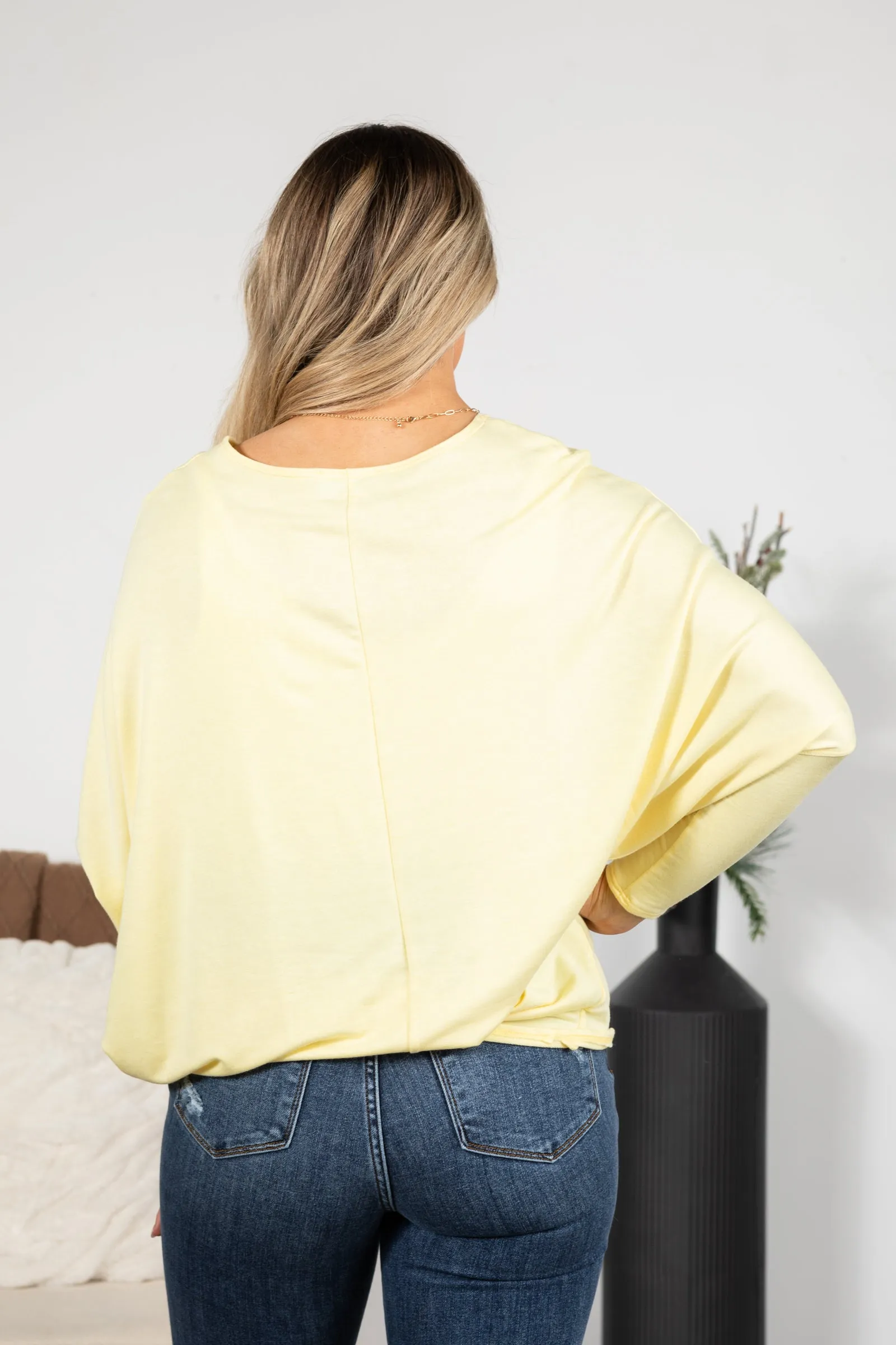 French Terry Dolman Sleeve Knit Top