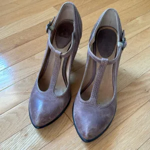 Frye Distressed Leather Heel - Mary Jane or Betty T Strap