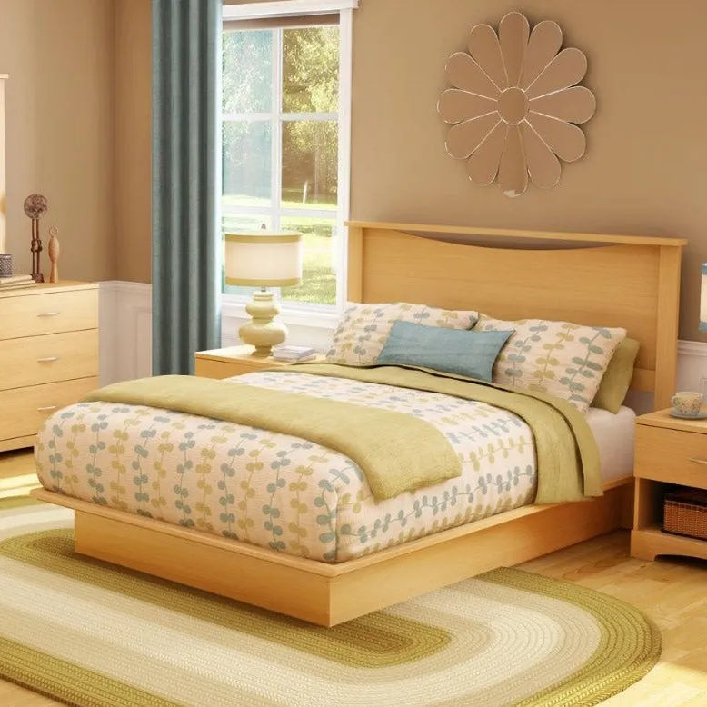 Full / Queen size Headboard in Natural Maple Light Wood Finish