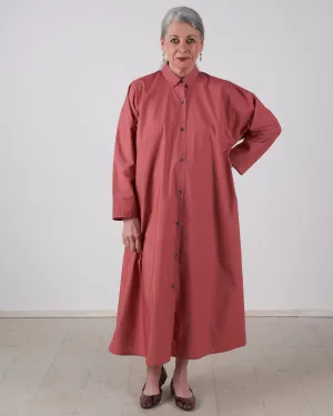 fully buttoned shirt dress - terracotta