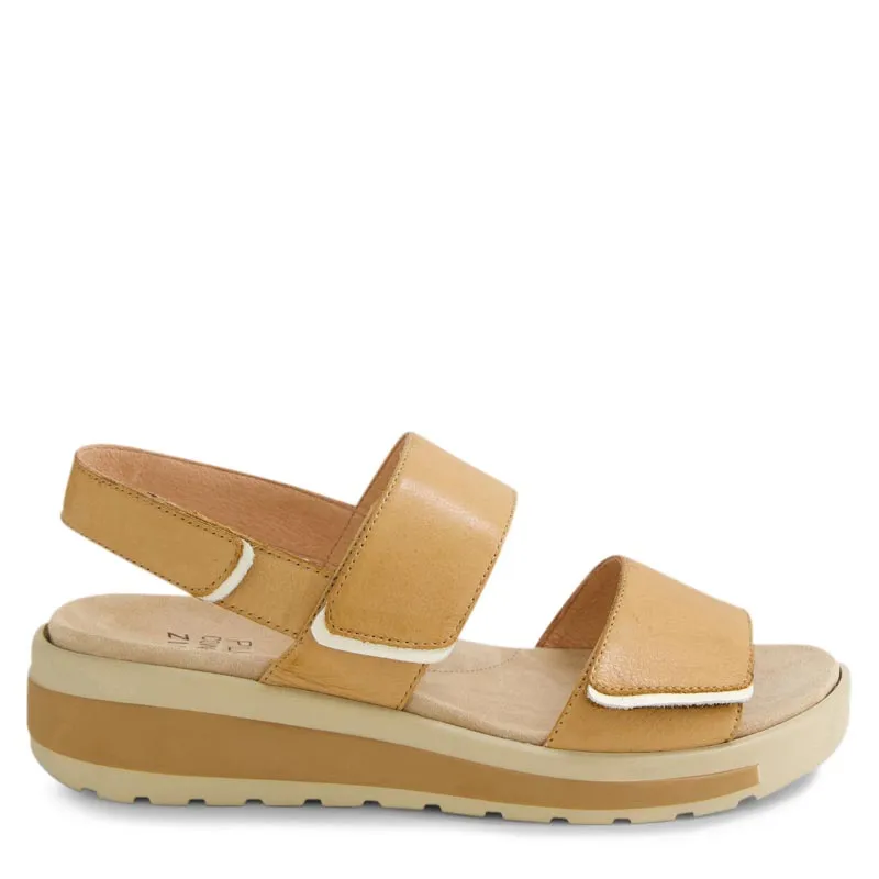 GARLIN W - DARK TAN-ALMOND LEATHER FS