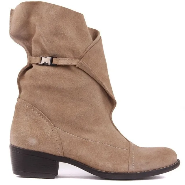 Genuine Leather Women Boots Vintage Boots Wedge Autumn Winter Shoes Woman Fashion Ladies Shoes Casual Female Ankle Boots Made in Turkey ботинки женские