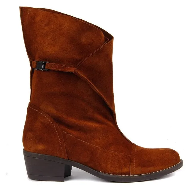 Genuine Leather Women Boots Vintage Boots Wedge Autumn Winter Shoes Woman Fashion Ladies Shoes Casual Female Ankle Boots Made in Turkey ботинки женские