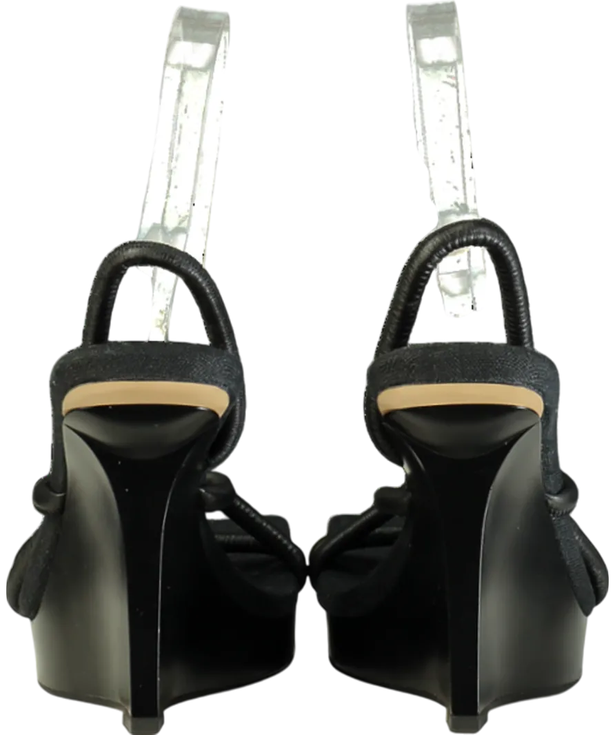 GIA BORGHINI Black X Rhw Leather Wedges UK 4 EU 37 👠