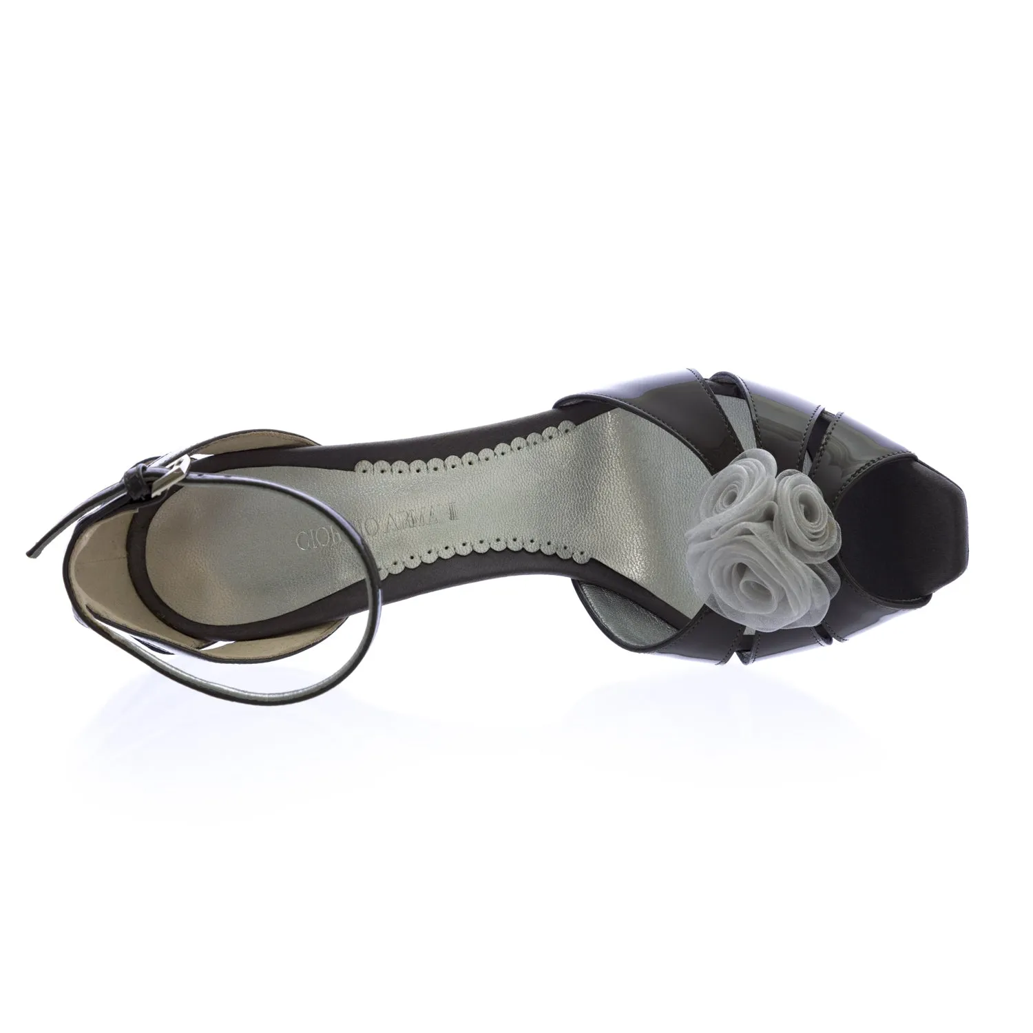 GIORGIO ARMANI Grey Patent Leather Stiletto Wedges XGDC66 $875 NEW