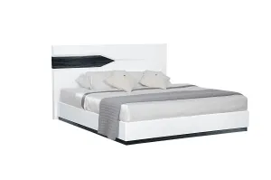 Global Furniture Hudson Platform Bed in Zebra Grey/White
