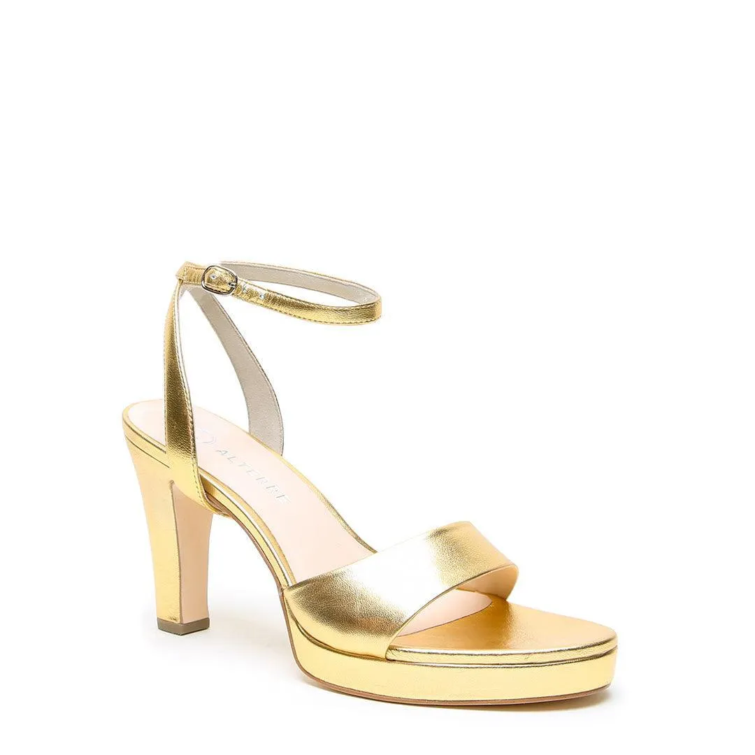 Gold Lo Platform   Marilyn Strap