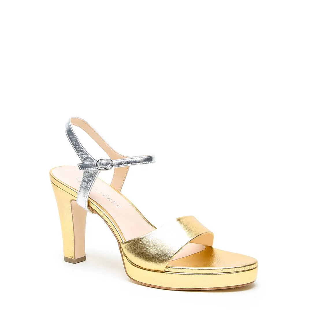Gold Lo Platform   Silver Jackie Strap