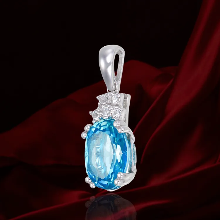 Gorgeous Cluster Pendant with Passion Topaz and Natural White Topaz