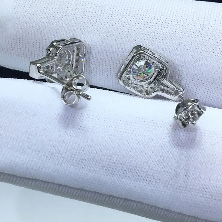 Gorgeous Diamond Square Drop Earrings