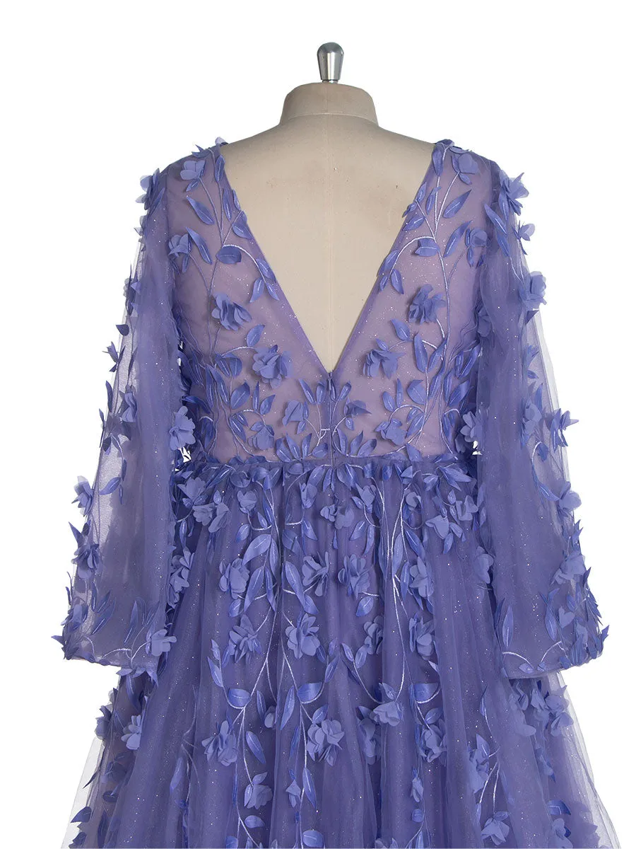 Gorgeous Floral Lace Plus Size Prom Party Dress YW240115