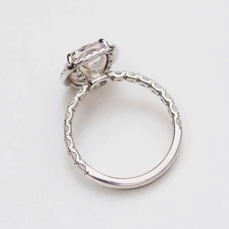 Gorgeous Halo Cushion Cut Simulated Diamond Engagement Ring