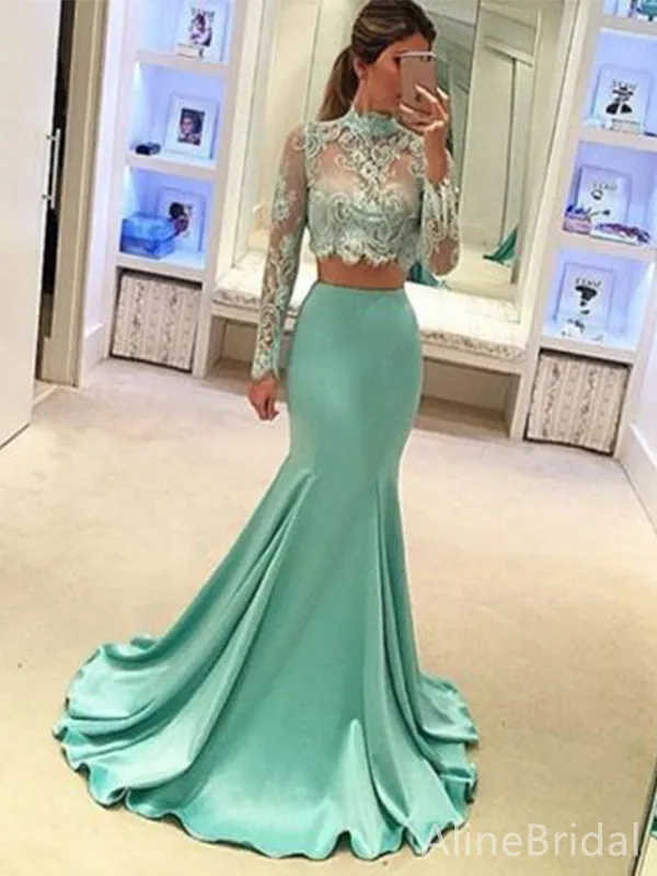 Gorgeous Lace Long Sleeves Mermaid Long Prom Dress,PD38161