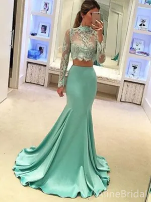 Gorgeous Lace Long Sleeves Mermaid Long Prom Dress,PD38161