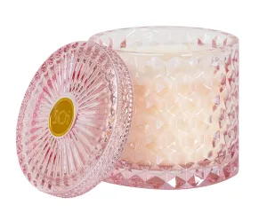 Gorgeous 'Pink Chiffon' glass shimmer candle