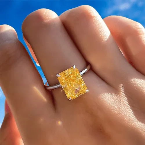 Gorgeous Radiant Cut Yellow Sapphire Engagement Ring