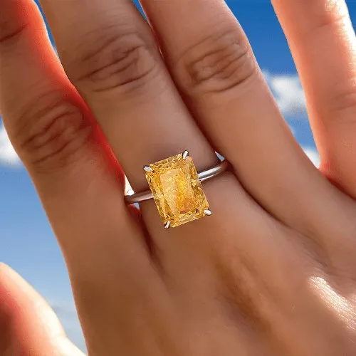 Gorgeous Radiant Cut Yellow Sapphire Engagement Ring