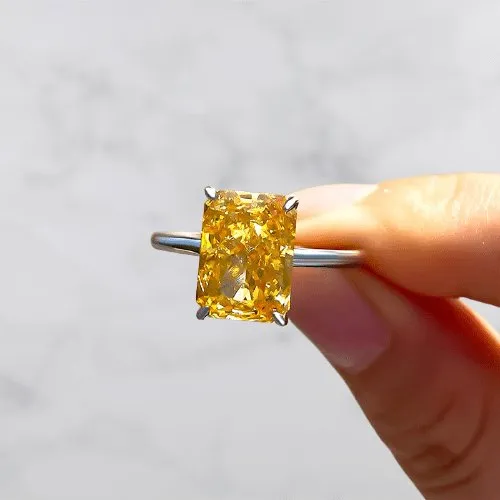 Gorgeous Radiant Cut Yellow Sapphire Engagement Ring