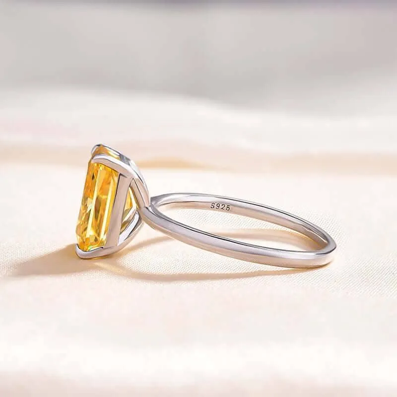 Gorgeous Radiant Cut Yellow Sapphire Engagement Ring