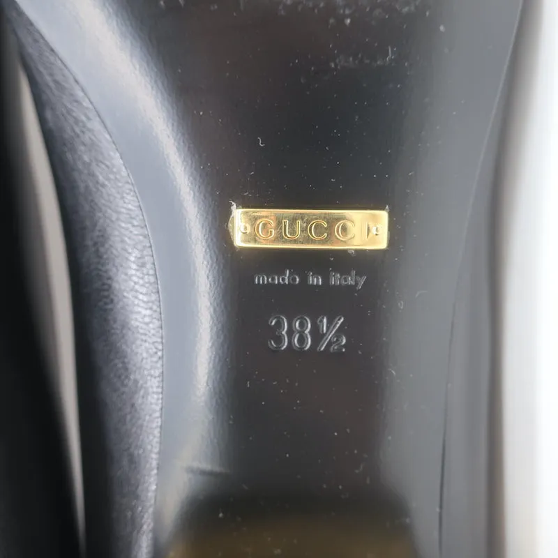 Gucci Baby Horsebit Ballet Flats Black Leather Size 38.5