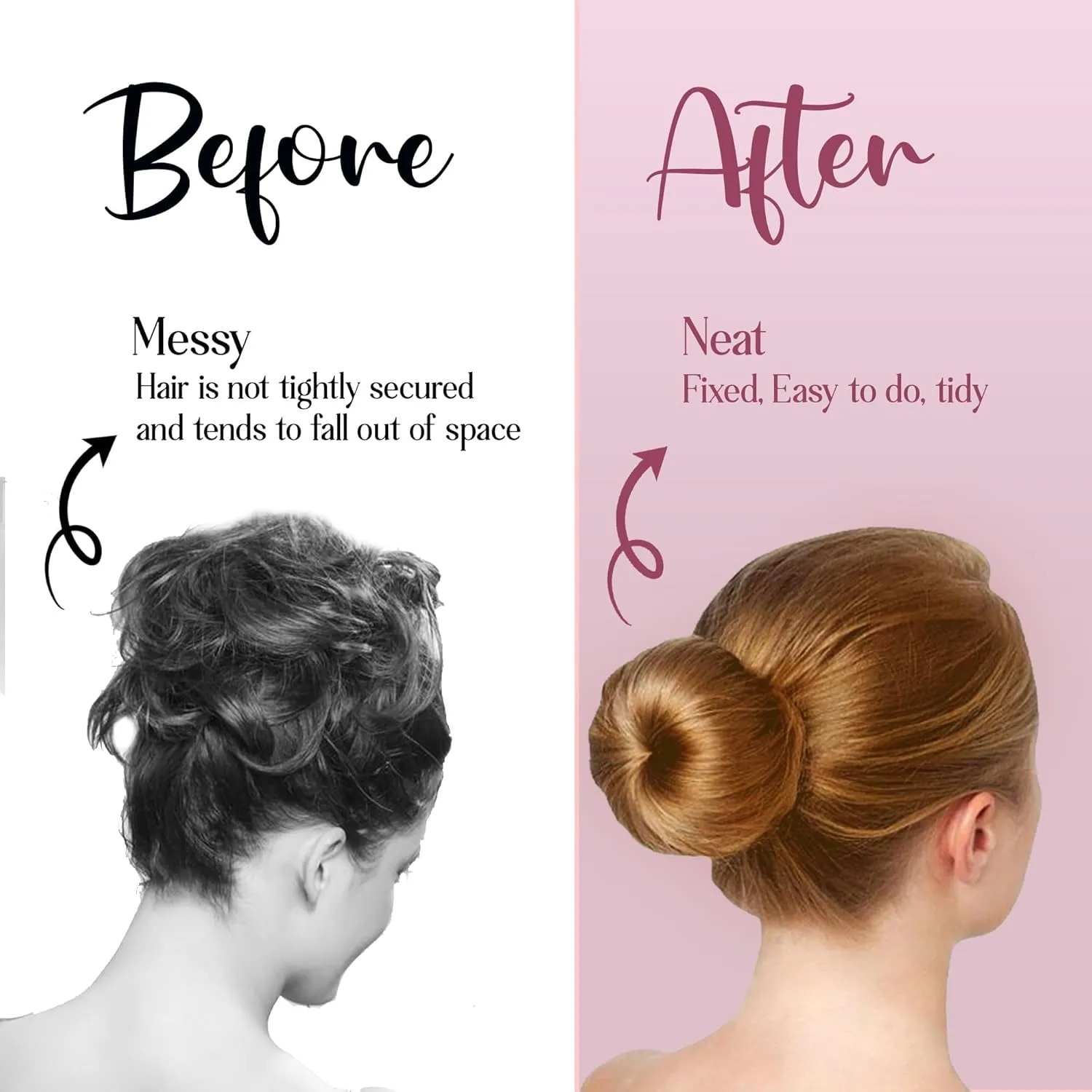 Hair Bun Maker and Accessories for Women and Kids - Easy Clip for Long Hair - French Twist Tool - Sock and Ballet Bun Holder