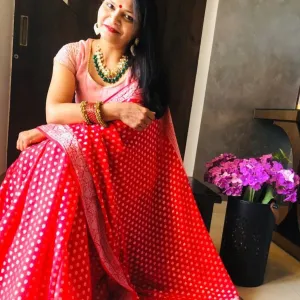 Heavy Gorgeous Red Banarasi Handloom Jaal Saree